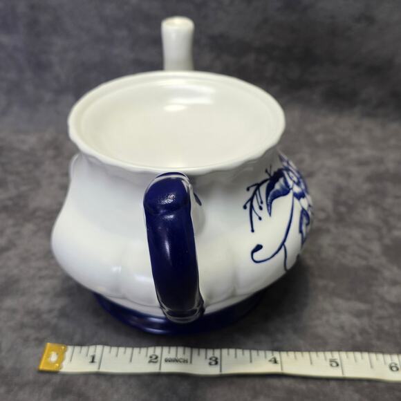 Blue & White Floral Design Teapot Votive Candle Wax Warmer Home Decor Fragrance - Picture 8 of 10